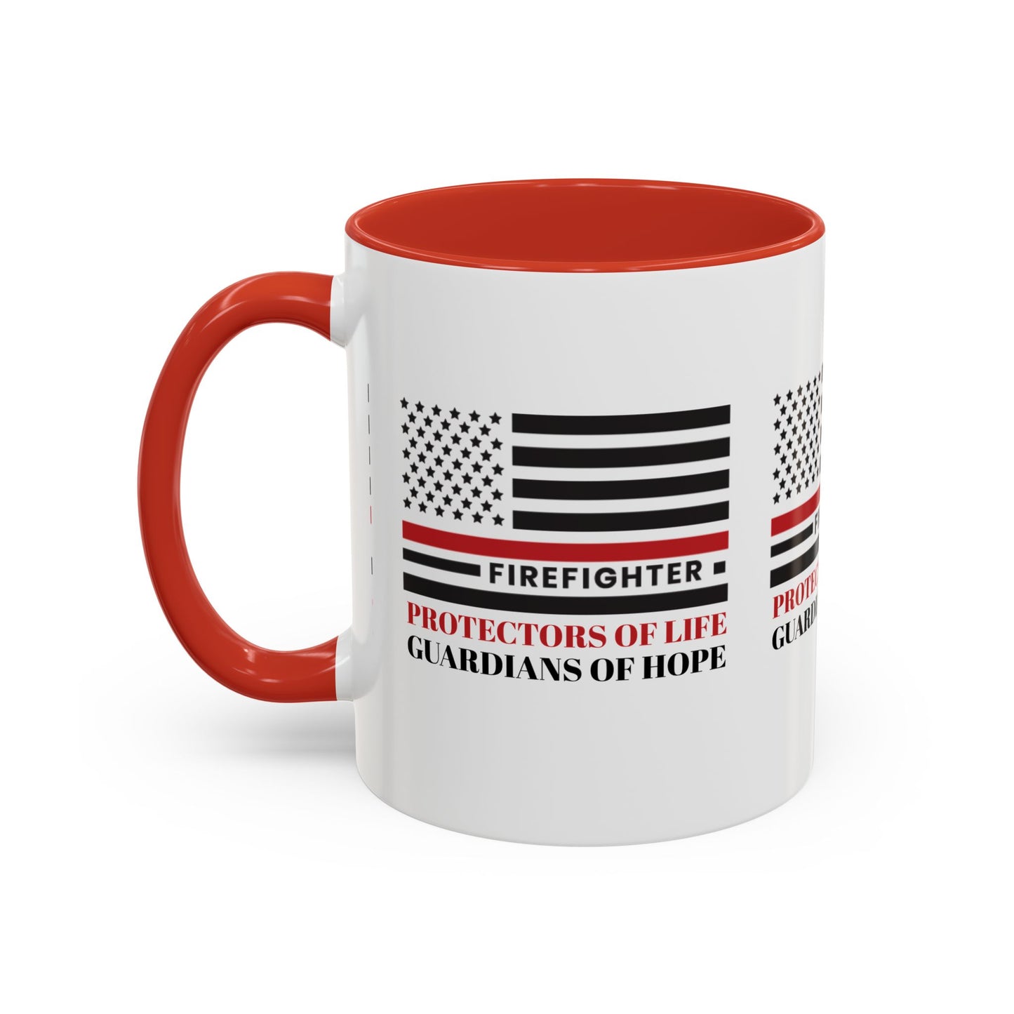 Firefighter Accent Coffee Mug – Firefighters: Protectors of life, guardians of hope