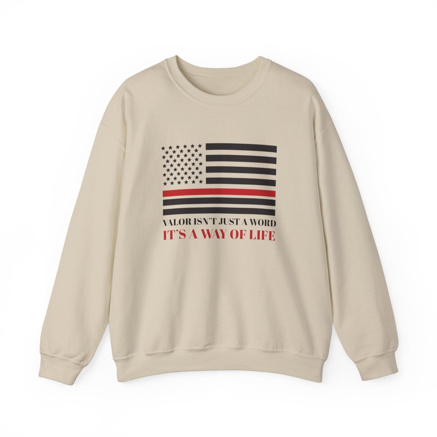 Firefighter Unisex Heavy Blend Crewneck Sweatshirt – Valor isn’t just a word—it’s a way of life