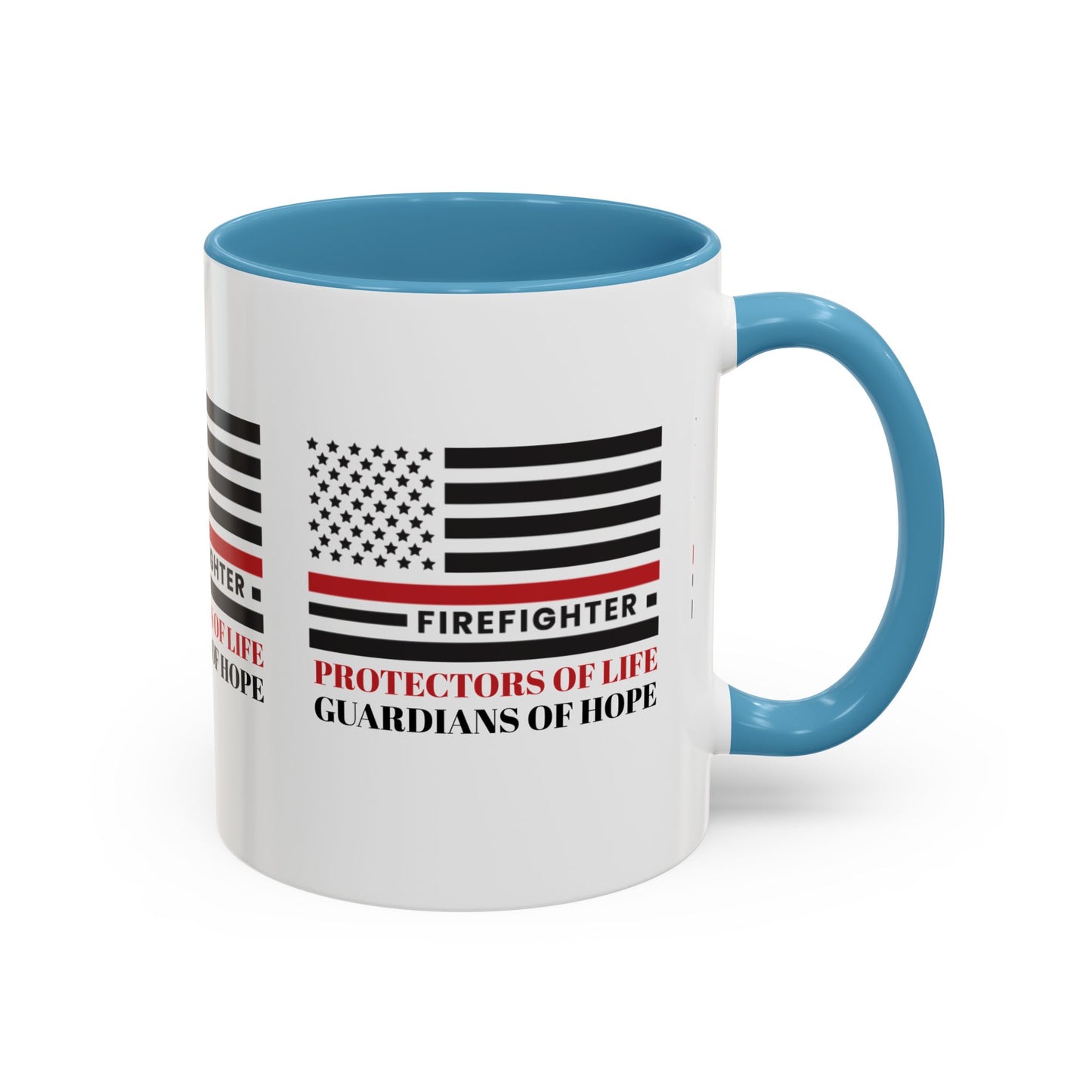 Firefighter Accent Coffee Mug – Firefighters: Protectors of life, guardians of hope