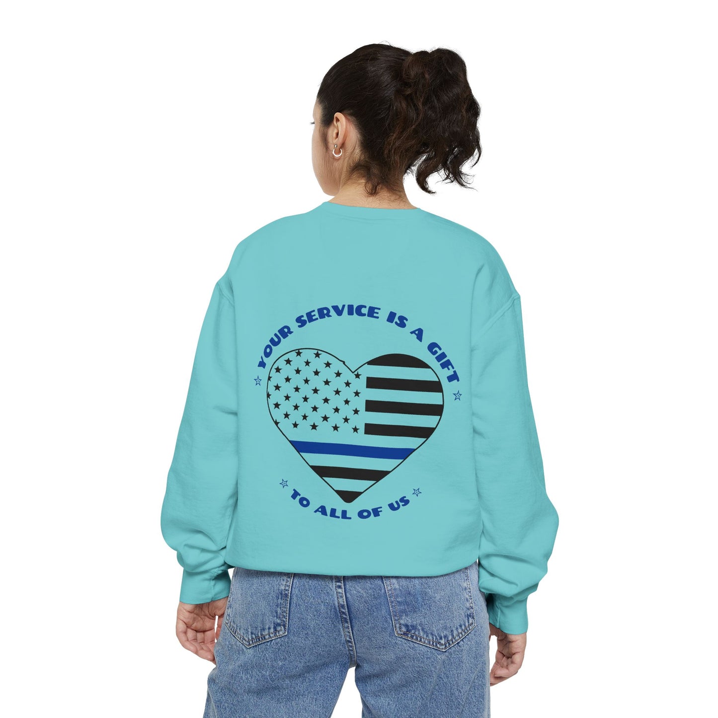 Police Unisex Garment-Dyed Sweatshirt – Your service is a gift to all of us