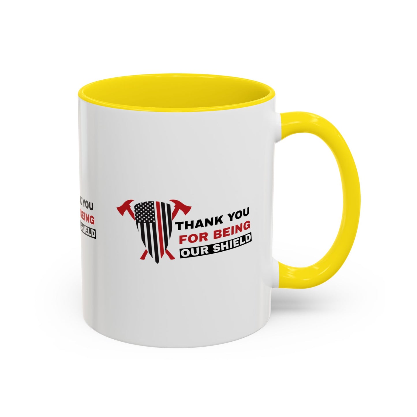 Firefighter Accent Coffee Mug – Thank you for being our shield