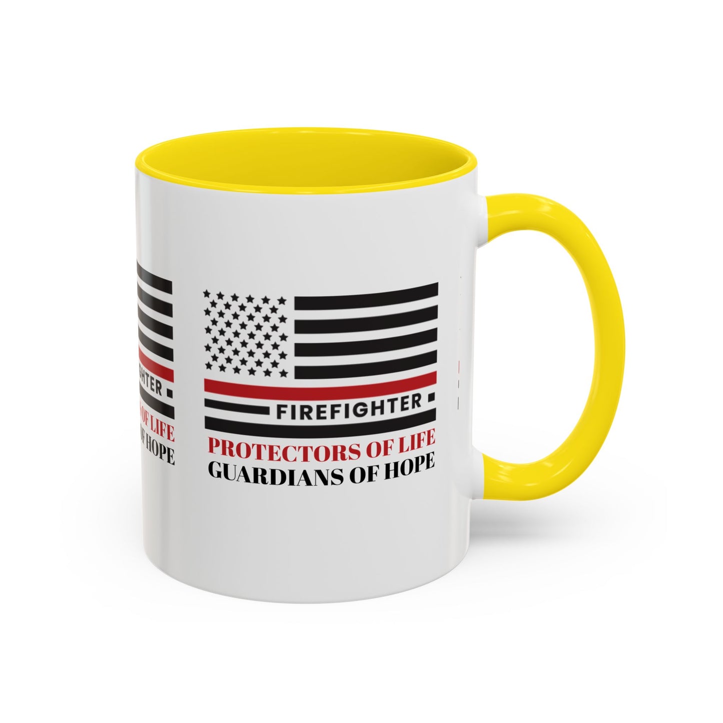 Firefighter Accent Coffee Mug – Firefighters: Protectors of life, guardians of hope