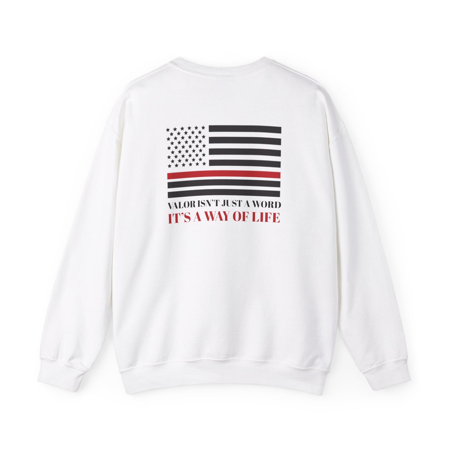 Firefighter Unisex Heavy Blend Crewneck Sweatshirt – Valor isn’t just a word—it’s a way of life