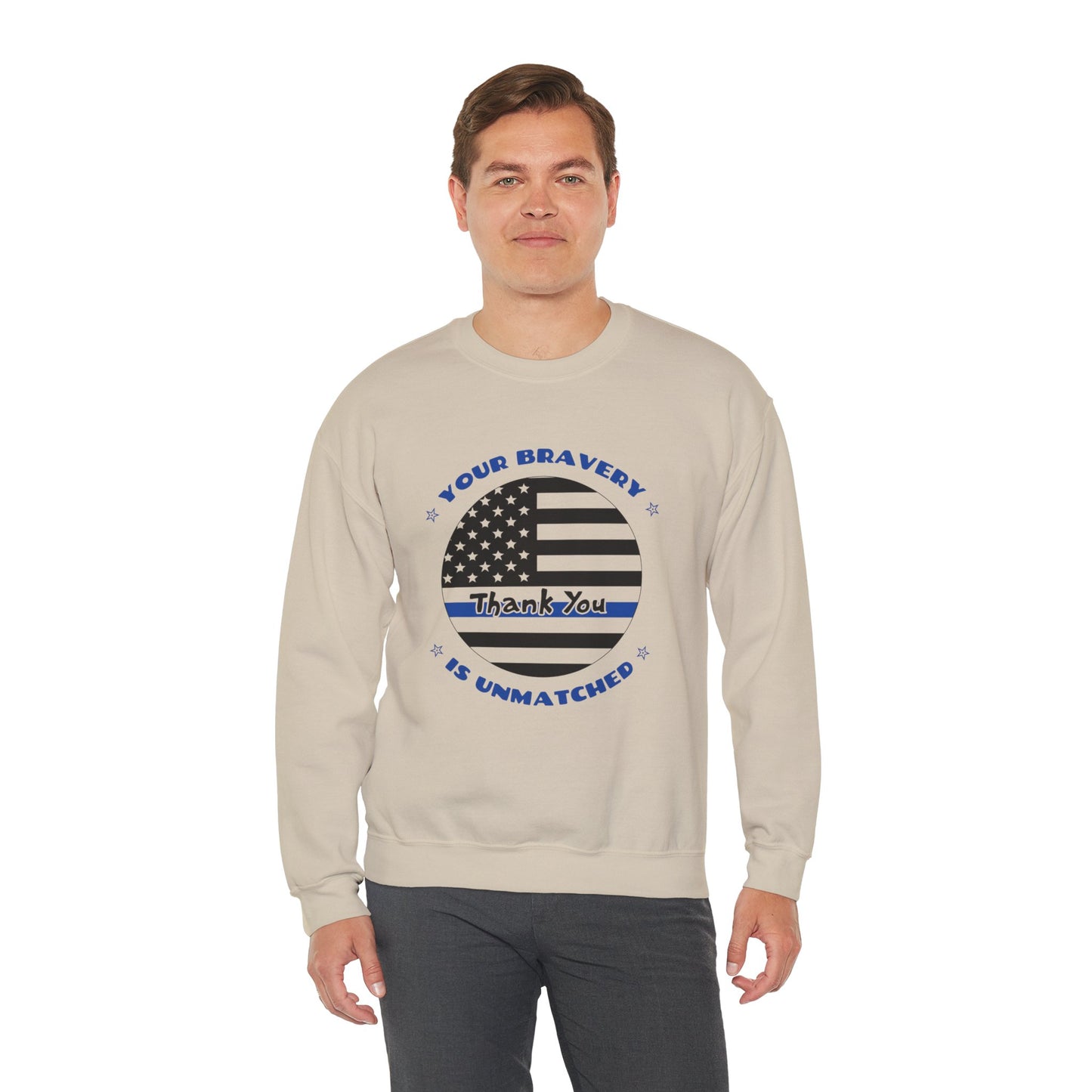 Police Unisex Heavy Blend Crewneck Sweatshirt – Your bravery is unmatched