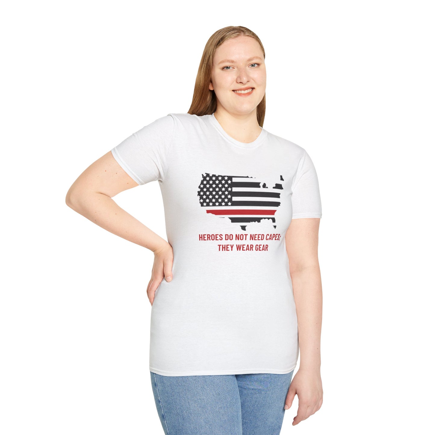 Firefighter Softstyle T-Shirt – Heroes do not need capes; they wear gear