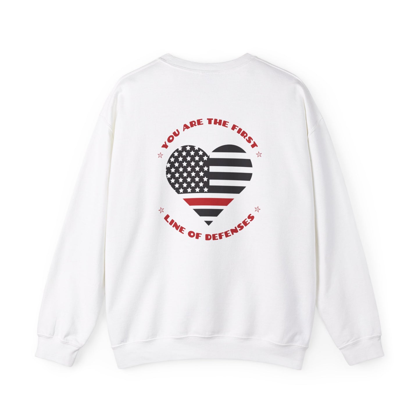 Firefighter Unisex Heavy Blend Crewneck Sweatshirt – You are the first line of defenses