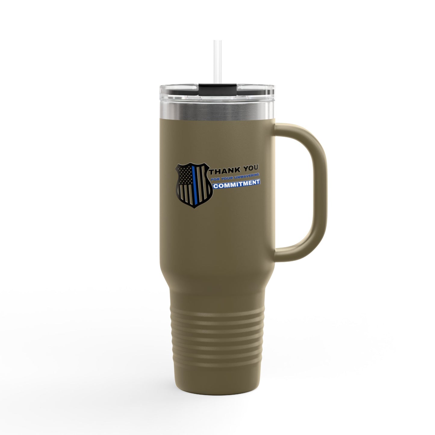 Police Insulated Travel Mug, 40oz – Thank you for your unwavering commitment