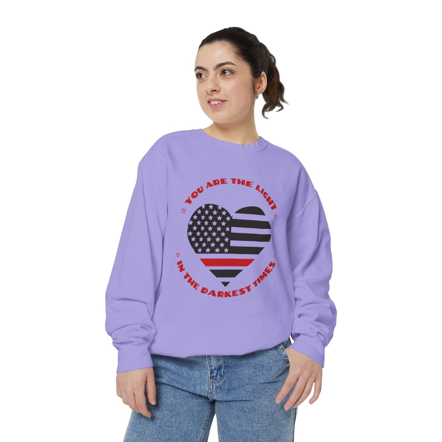 Firefighter Unisex Garment-Dyed Sweatshirt – You are the light in the darkest times