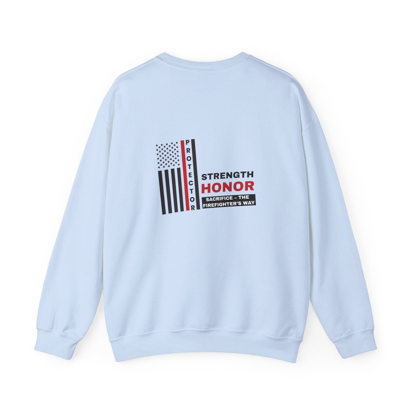 Firefighter Unisex Heavy Blend Crewneck Sweatshirt – Strength, honor, sacrifice – the firefighter’s way