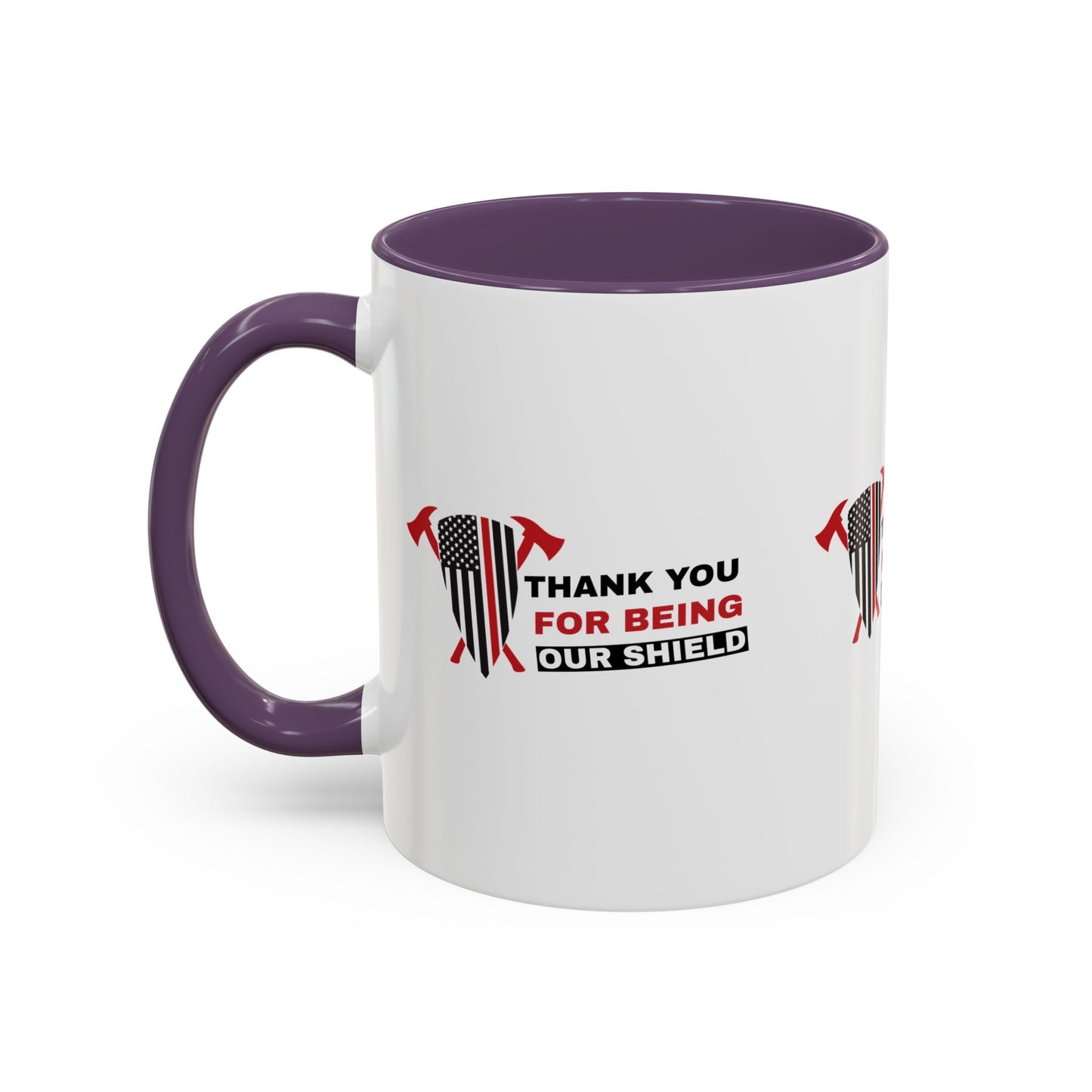 Firefighter Accent Coffee Mug – Thank you for being our shield