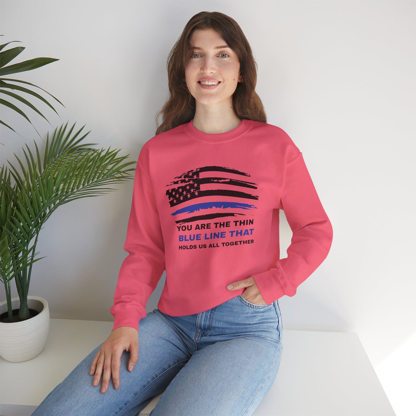 Police Unisex Heavy Blend Crewneck Sweatshirt – You are the thin blue line that holds us all together