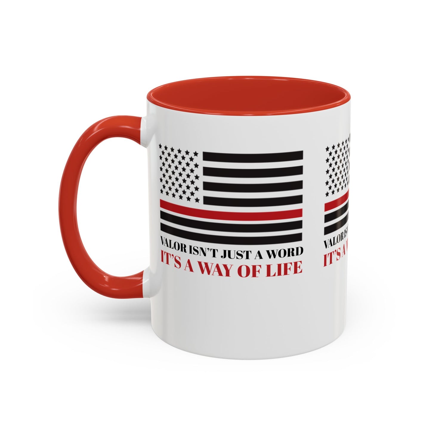 Firefighter Accent Coffee Mug – Valor isn’t just a word—it’s a way of life
