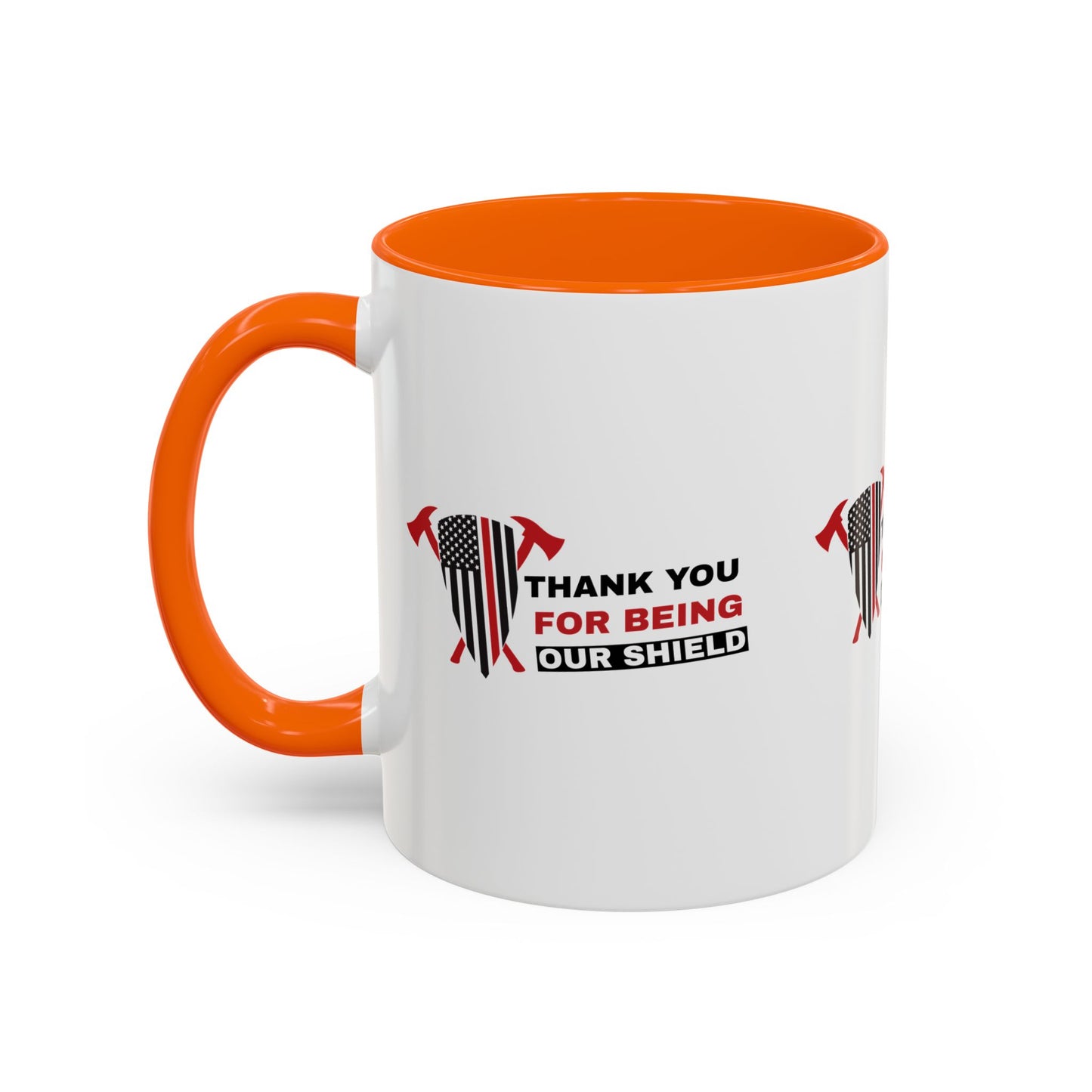 Firefighter Accent Coffee Mug – Thank you for being our shield