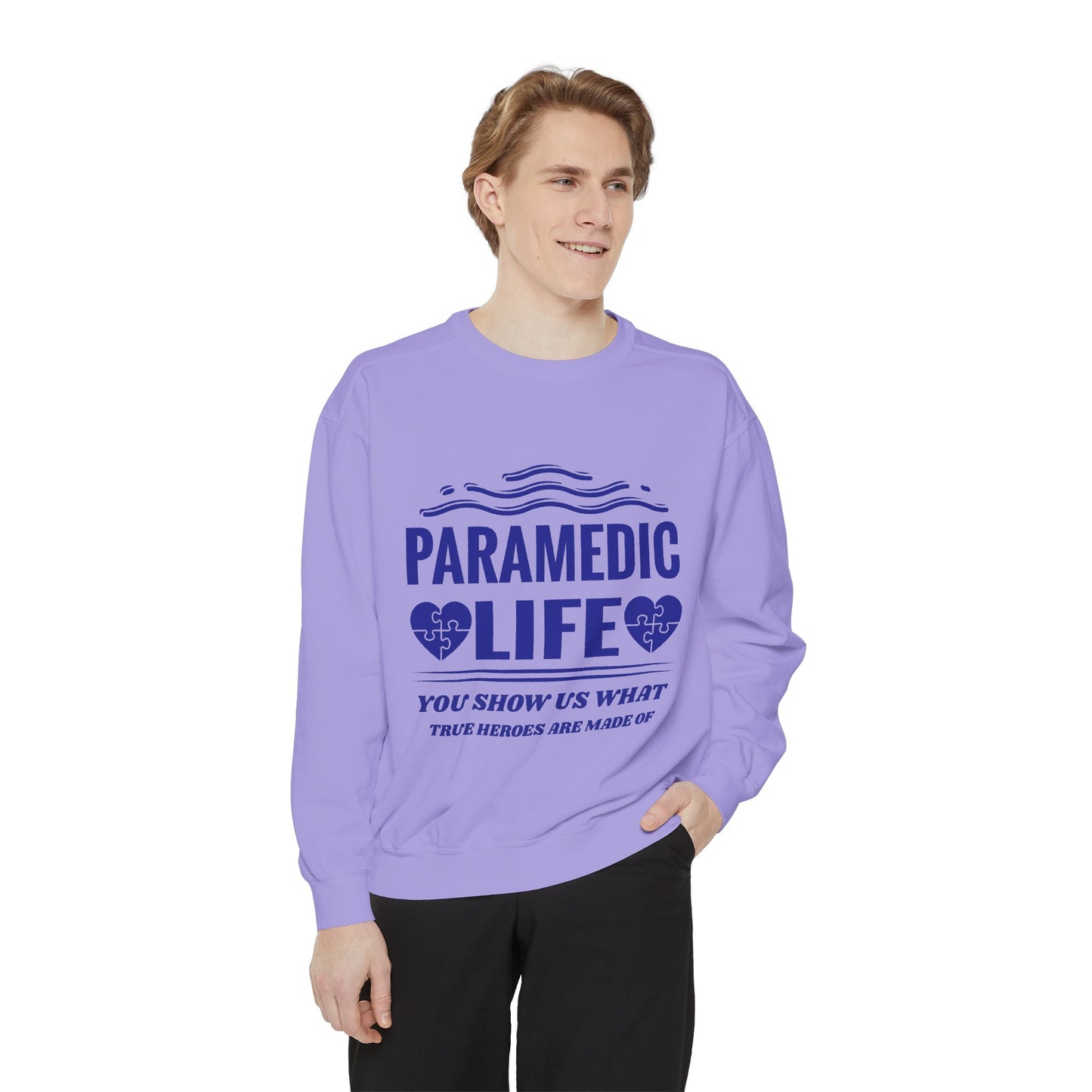 EMS Unisex Garment-Dyed Sweatshirt –You show us what true heroes are made of