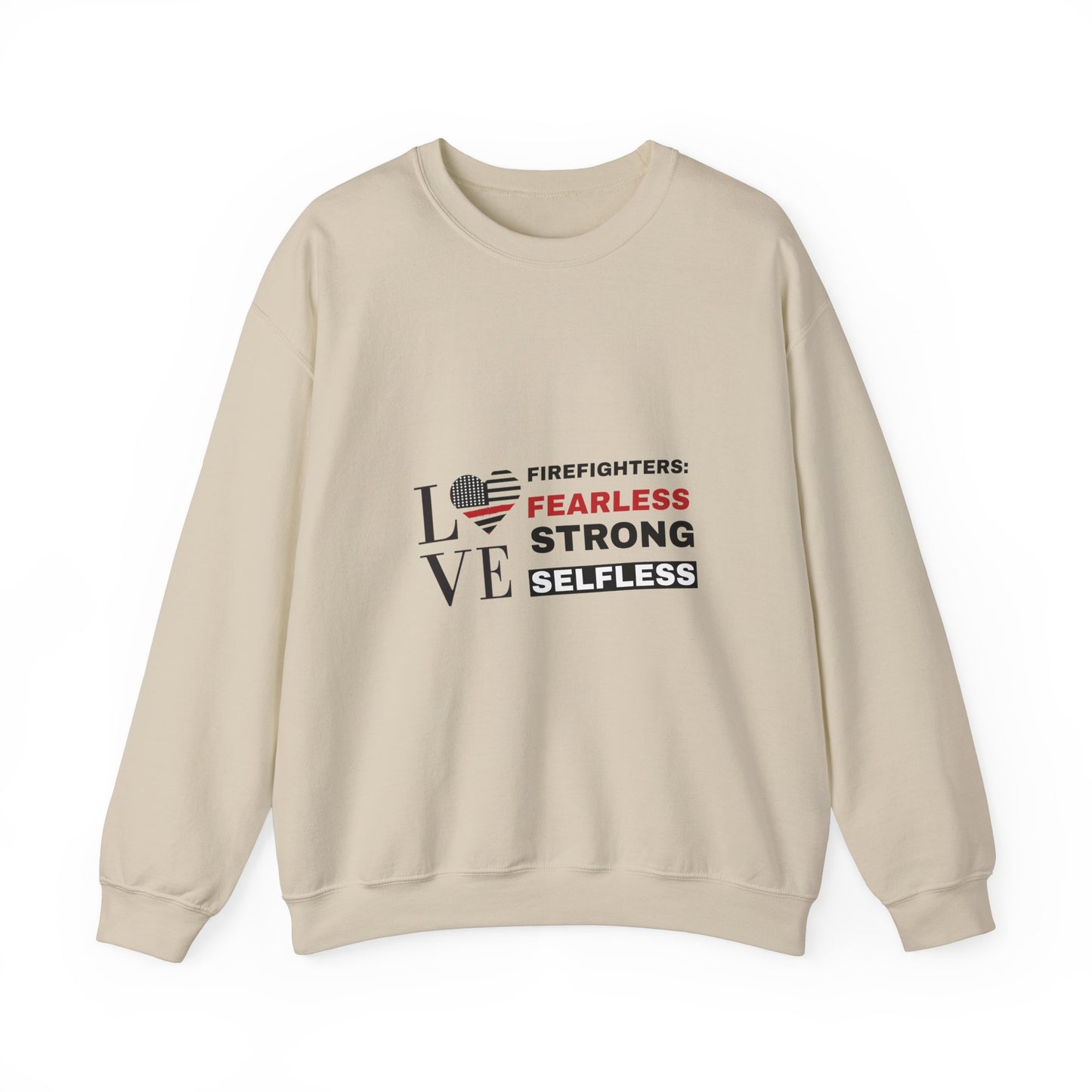 Firefighter Unisex Heavy Blend Crewneck Sweatshirt – Firefighters: fearless, strong, selfless