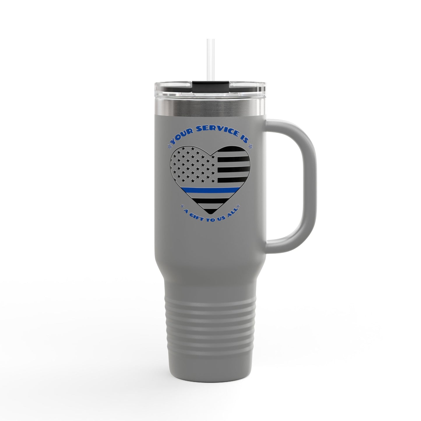 Travel Mug, 40oz Your Service is a Gift to Us All - Police Appreciation Design