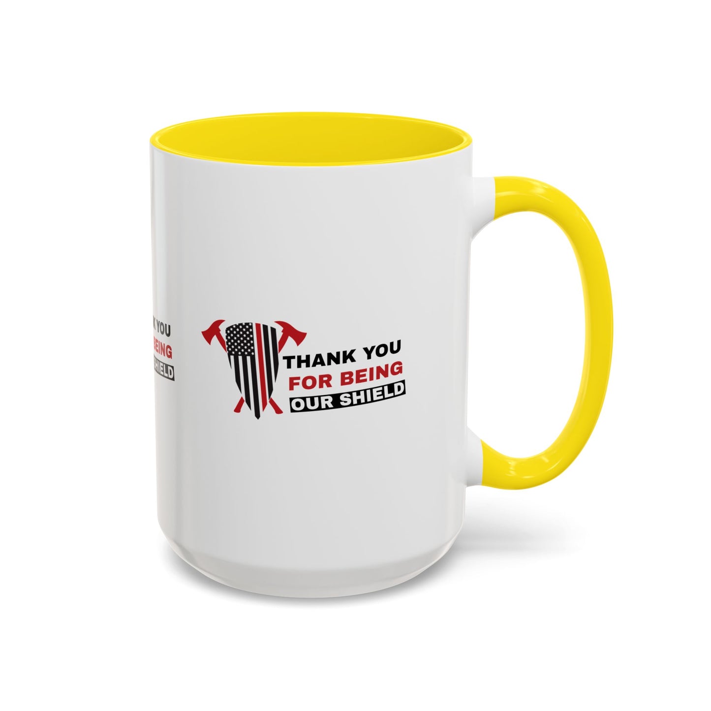 Firefighter Accent Coffee Mug – Thank you for being our shield