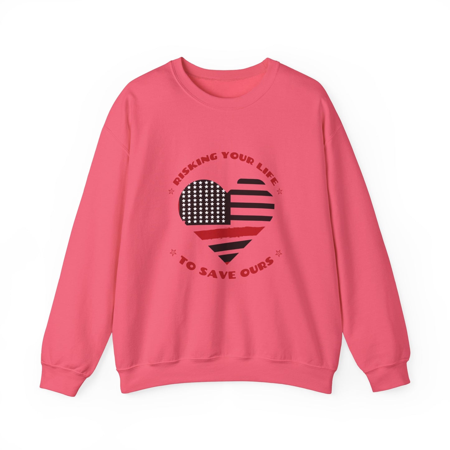 Firefighter Unisex Heavy Blend Crewneck Sweatshirt – Risking your life to save ours