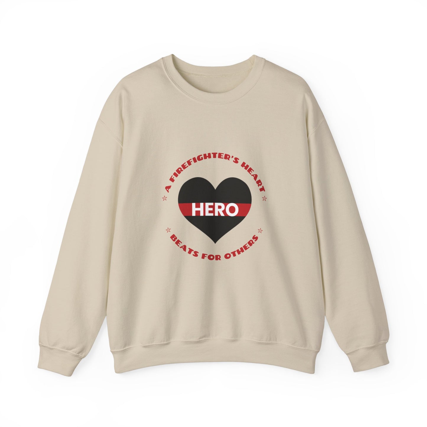 Firefighter Unisex Heavy Blend Crewneck Sweatshirt – A firefighter’s heart beats for others