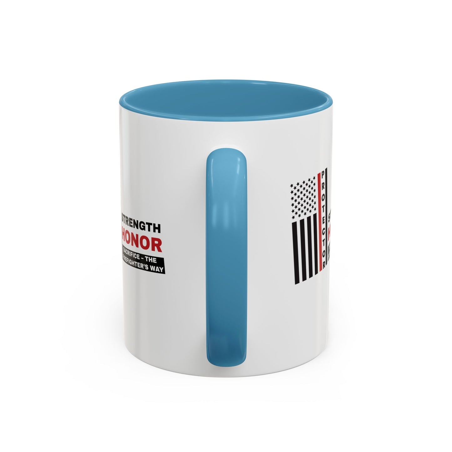 Firefighter Accent Coffee Mug – Strength, honor, sacrifice – the firefighter’s way