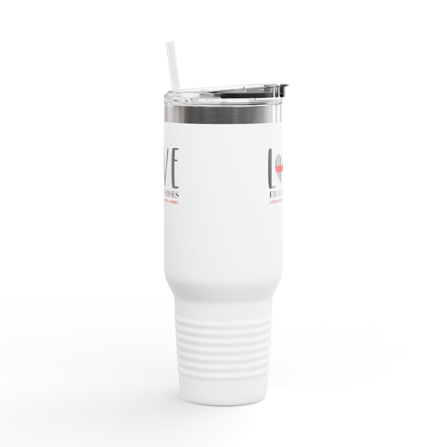 Firefighter Insulated Travel Mug, 40oz – From ashes rises a firefighter’s unwavering spirit