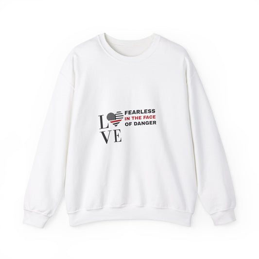 Firefighter Unisex Heavy Blend Crewneck Sweatshirt – Fearless in the face of danger