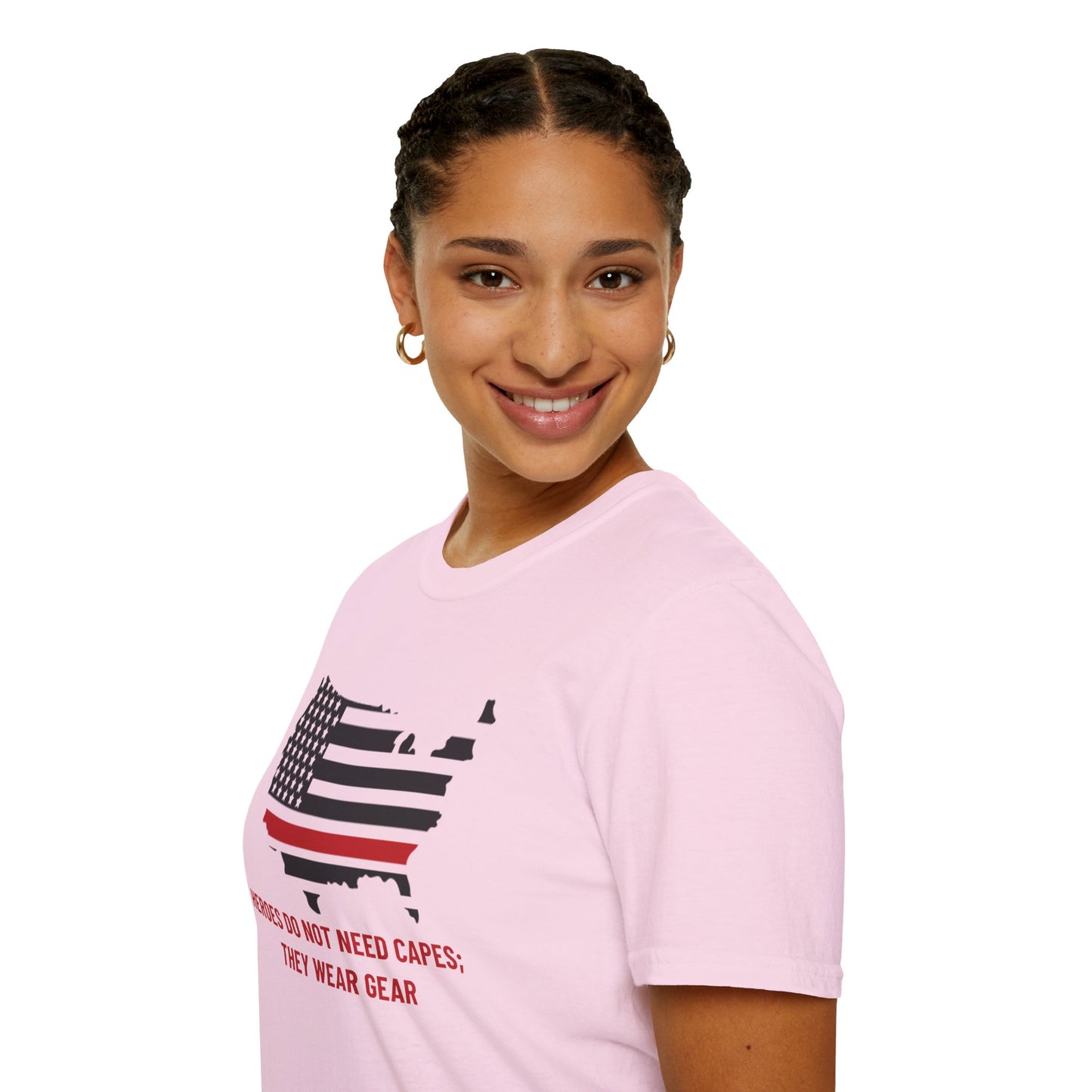 Firefighter Softstyle T-Shirt – Heroes do not need capes; they wear gear