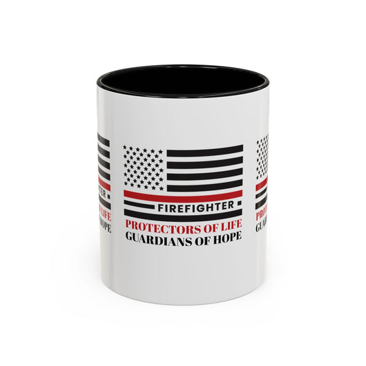 Firefighter Accent Coffee Mug – Firefighters: Protectors of life, guardians of hope
