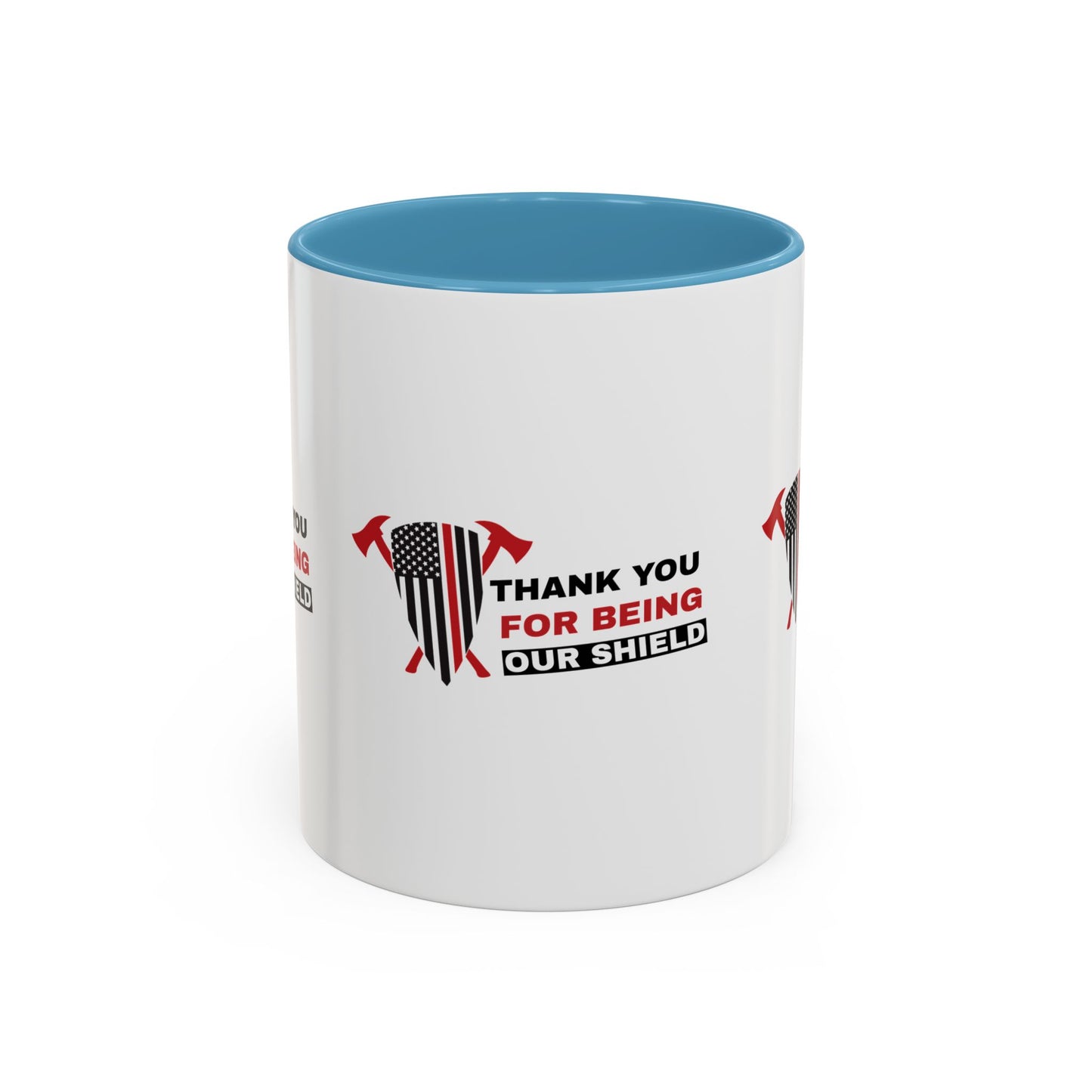Firefighter Accent Coffee Mug – Thank you for being our shield