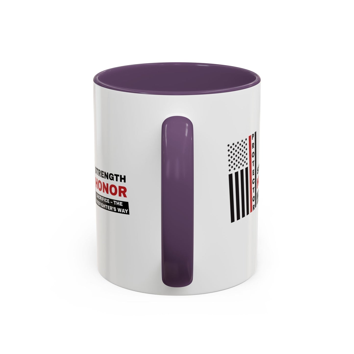 Firefighter Accent Coffee Mug – Strength, honor, sacrifice – the firefighter’s way