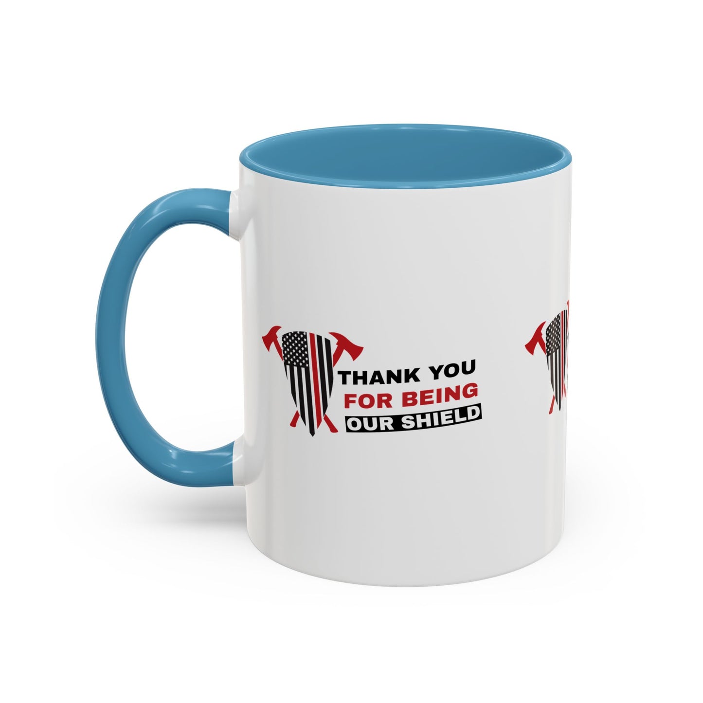 Firefighter Accent Coffee Mug – Thank you for being our shield