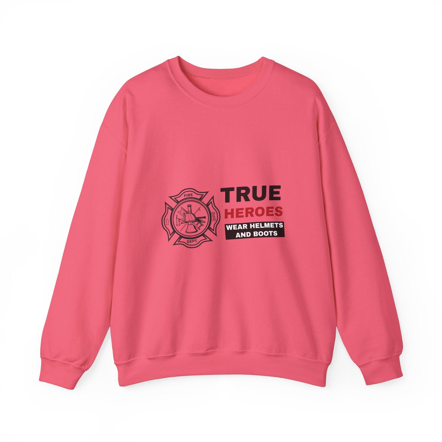 Firefighter Unisex Heavy Blend Crewneck Sweatshirt – True heroes wear helmets and boots
