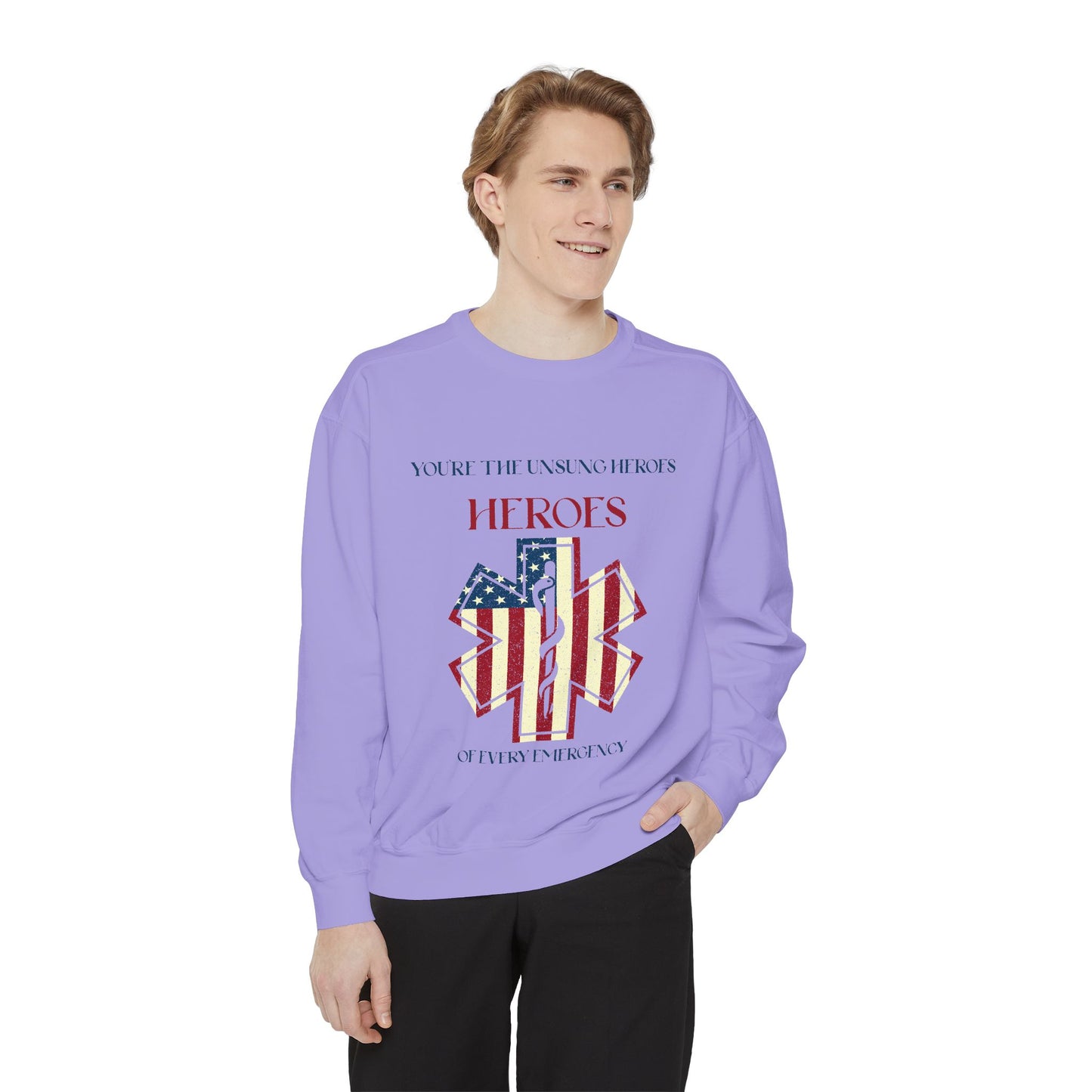 EMS Unisex Garment-Dyed Sweatshirt –You’re the unsung heroes of every emergency