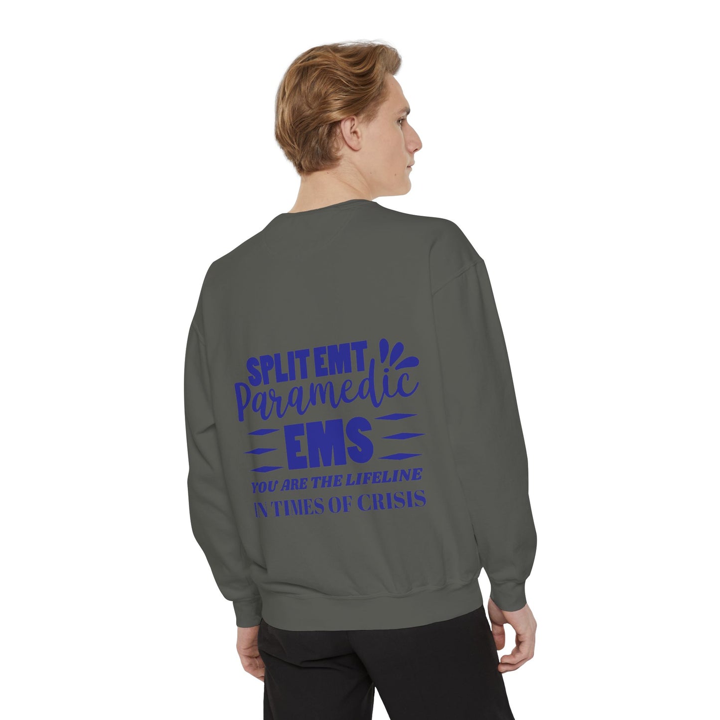 EMS Unisex Garment-Dyed Sweatshirt –You are the lifeline in times of crisis