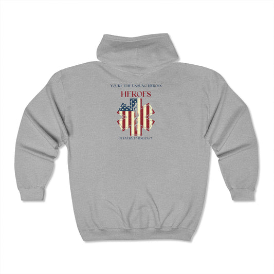 EMS Unisex Full Zip Hooded Sweatshirt – You’re the unsung heroes of every emergency