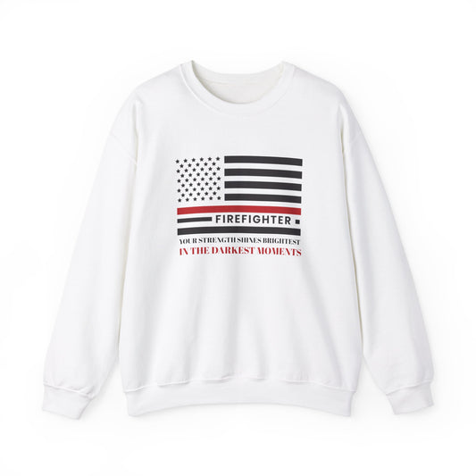 Firefighter Unisex Heavy Blend Crewneck Sweatshirt – Your strength shines brightest in the darkest moments
