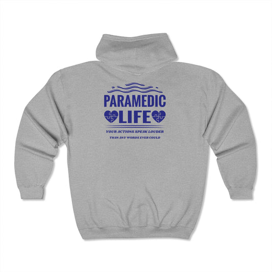 EMS Unisex Full Zip Hooded Sweatshirt – Your actions speak louder than any words ever could