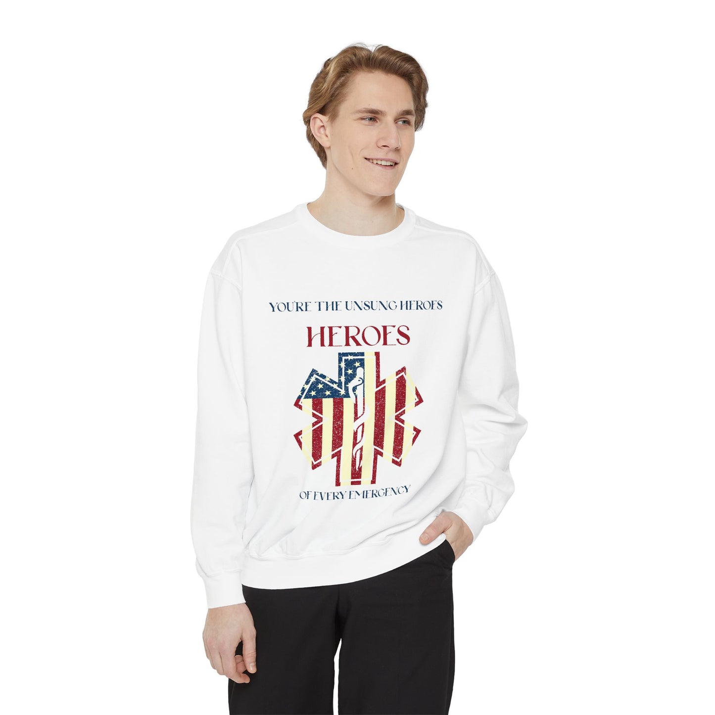 EMS Unisex Garment-Dyed Sweatshirt –You’re the unsung heroes of every emergency