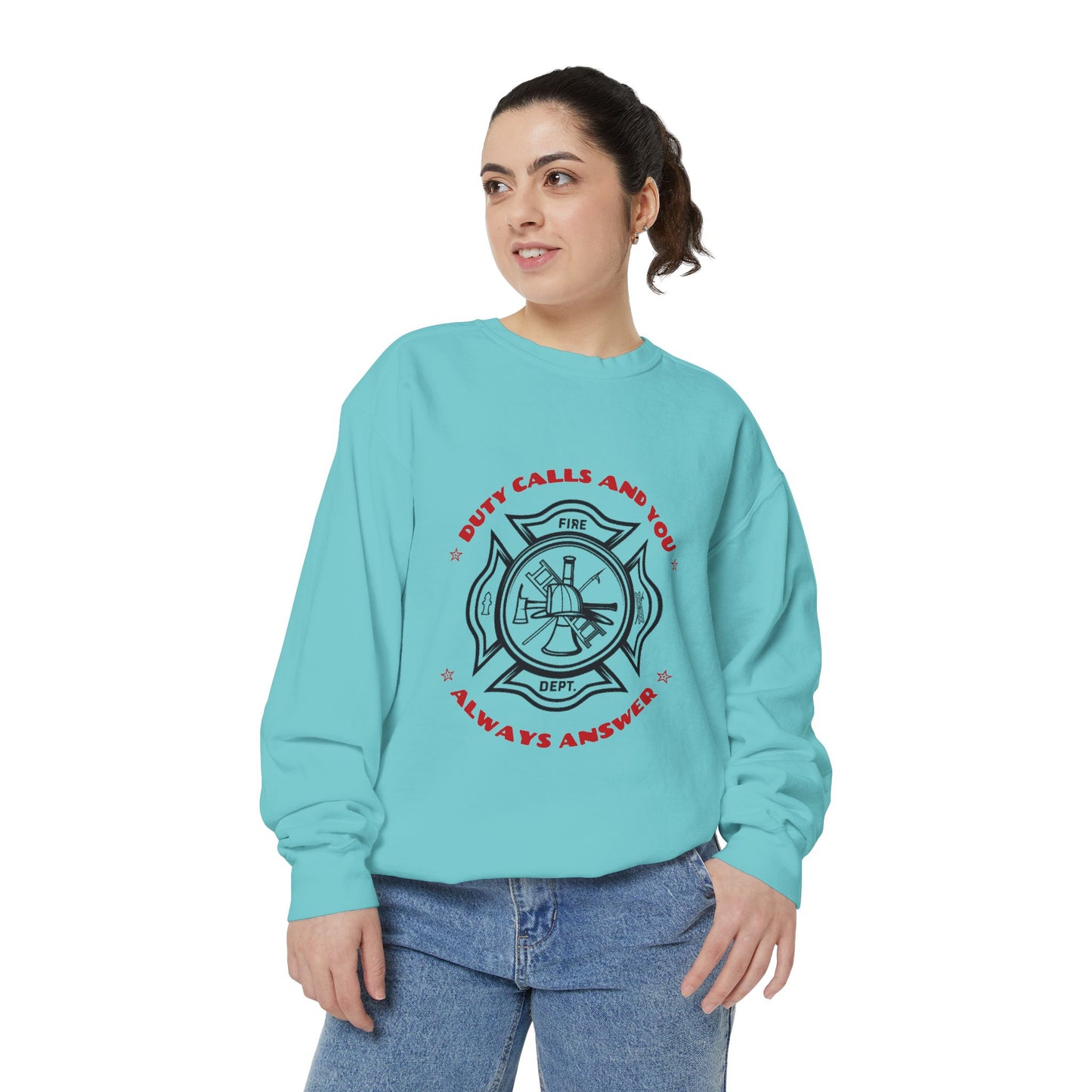 Firefighter Unisex Garment-Dyed Sweatshirt – Duty calls, and you always answer