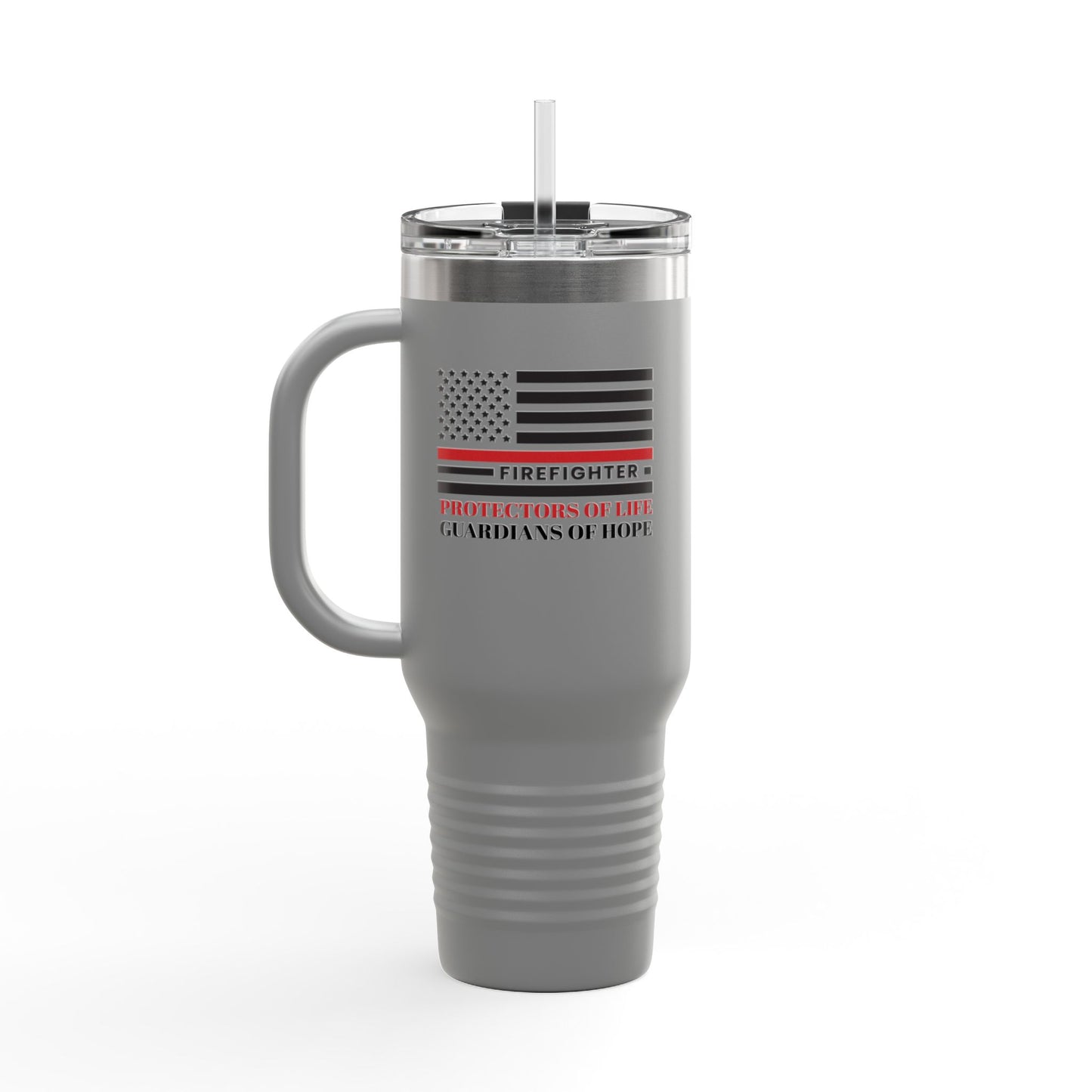 Firefighter Insulated Travel Mug, 40oz – Firefighters: Protectors of life, guardians of hope