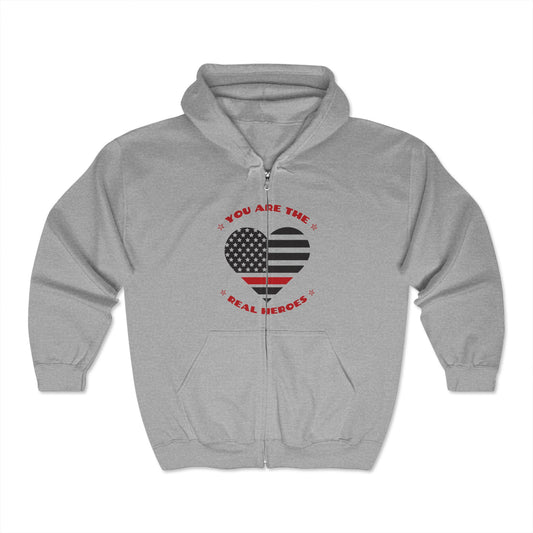 Firefighter Unisex Full Zip Hooded Sweatshirt – You are the real heroes