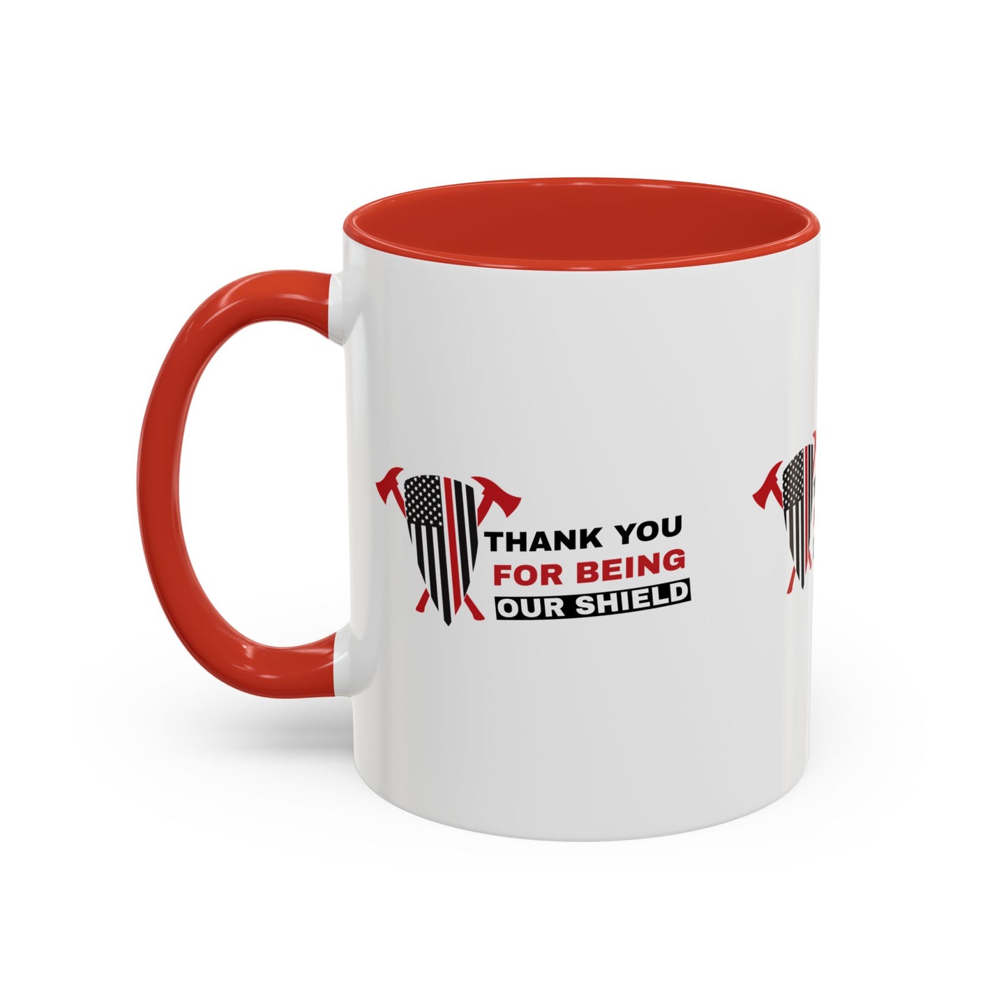 Firefighter Accent Coffee Mug – Thank you for being our shield