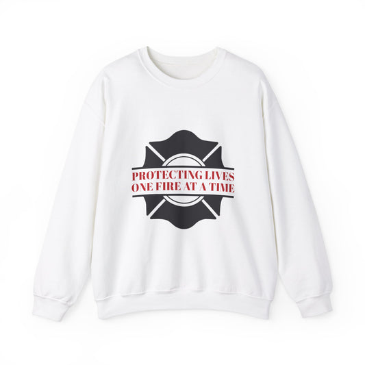 Firefighter Unisex Heavy Blend Crewneck Sweatshirt – Protecting lives, one fire at a time