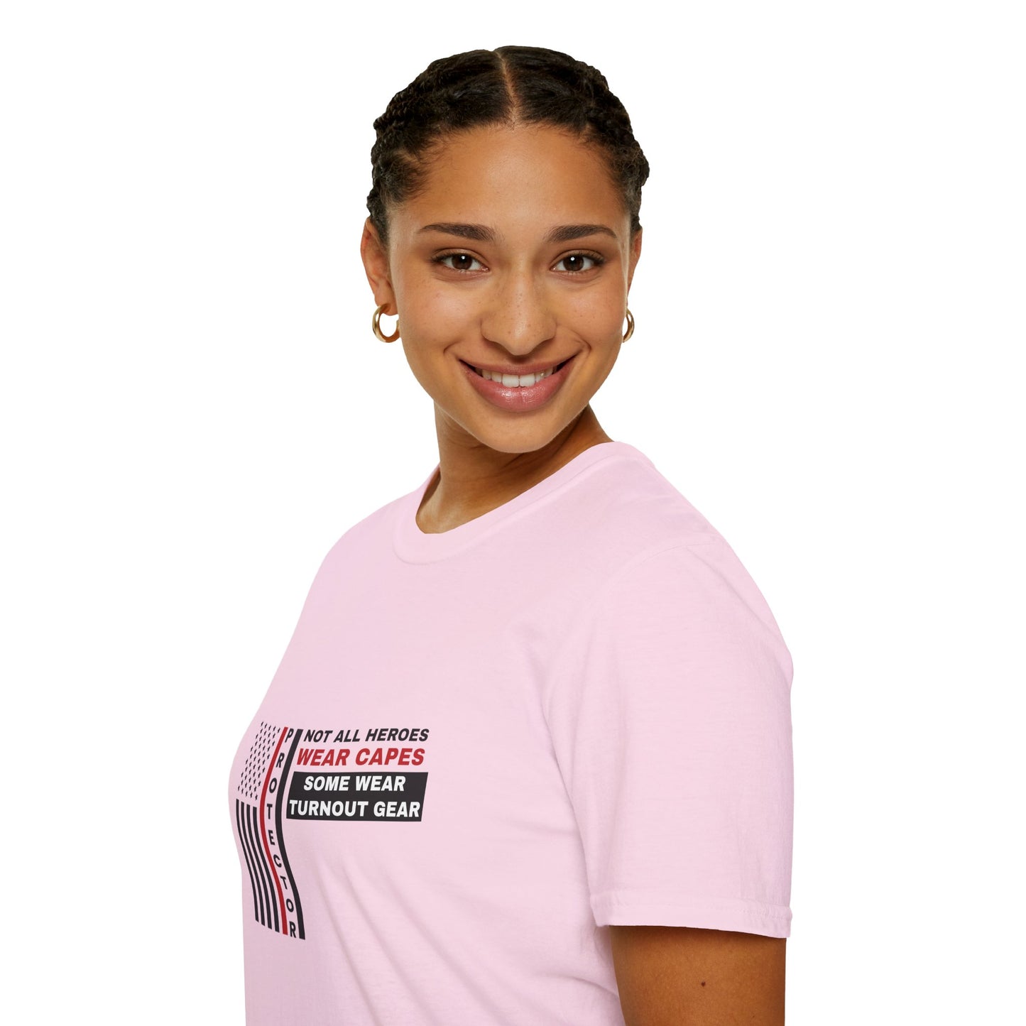 Firefighter Softstyle T-Shirt – Not all heroes wear capes—some wear turnout gear