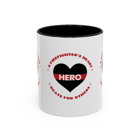 Firefighter Accent Coffee Mug – A firefighter’s heart beats for others