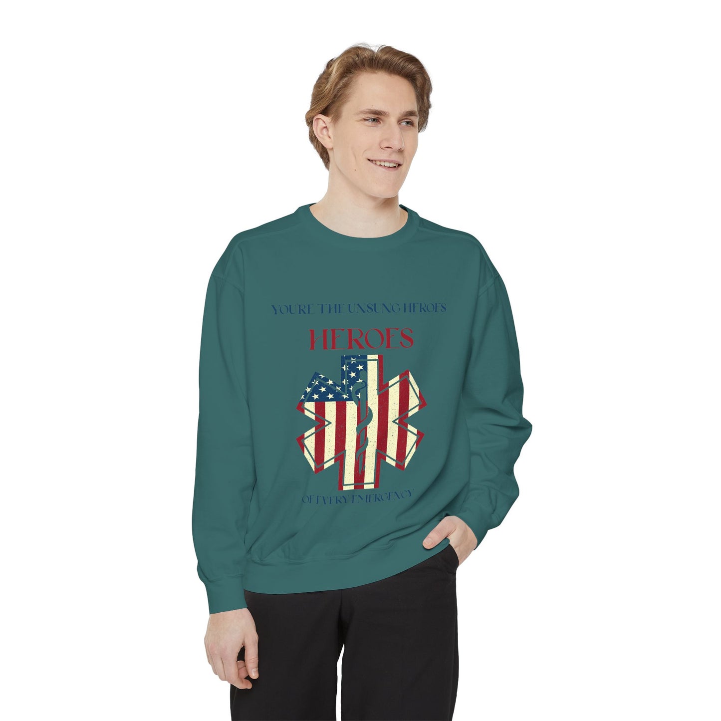 EMS Unisex Garment-Dyed Sweatshirt –You’re the unsung heroes of every emergency
