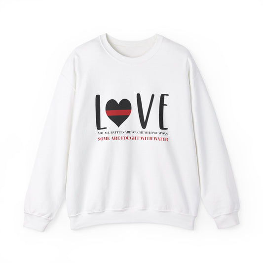 Firefighter Unisex Heavy Blend Crewneck Sweatshirt – Not all battles are fought with weapons; some are fought with water