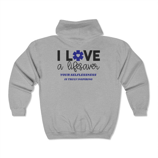 EMS Unisex Full Zip Hooded Sweatshirt – Your selflessness is truly inspiring