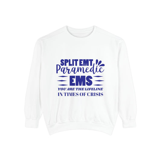 EMS Unisex Garment-Dyed Sweatshirt –You are the lifeline in times of crisis