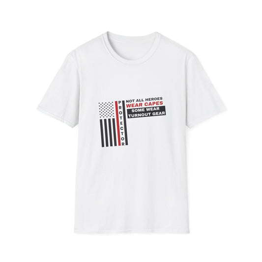 Firefighter Softstyle T-Shirt – Not all heroes wear capes—some wear turnout gear
